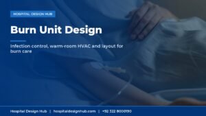burn unit design - patient in hospital bed with IV drip