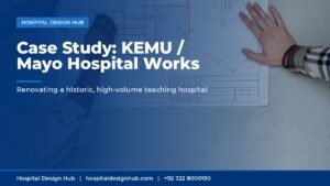 Mayo Hospital Lahore project case study - team reviewing building plans