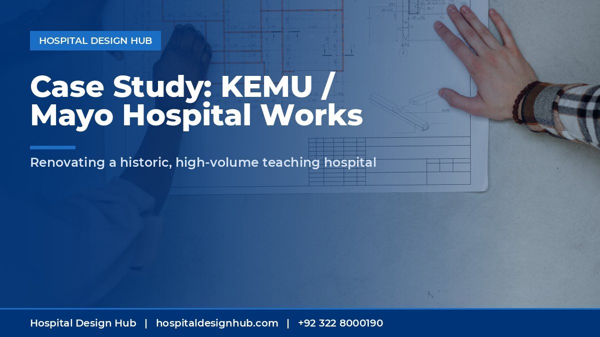Mayo Hospital Lahore project case study - team reviewing building plans