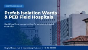 prefab hospital ward Pakistan - rapid construction site with crane